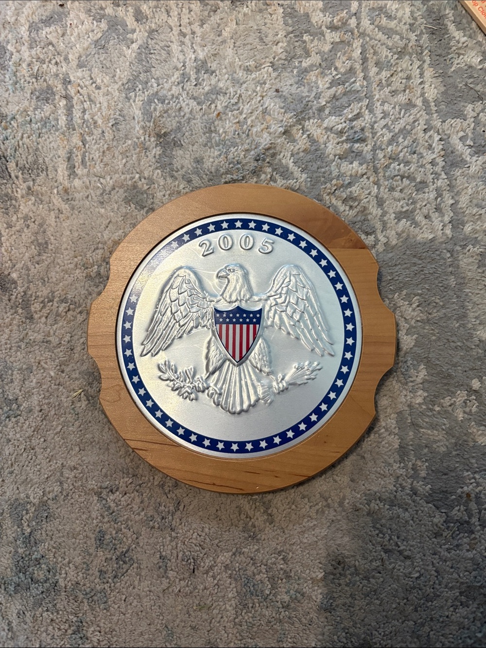 Longaberger 2005 Inaugural Basket WoodCrafts Eagle Lid Patriotic